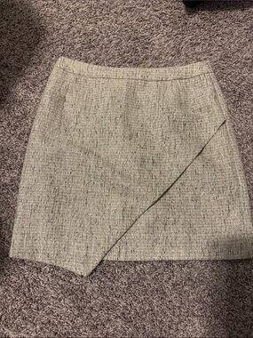 H&M Cream Tweed Midi Wrap Skirt
